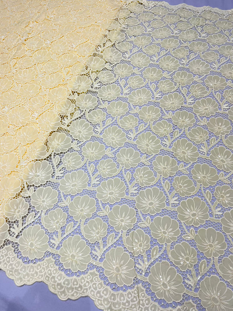 Imported Crepe + cutwork 60"