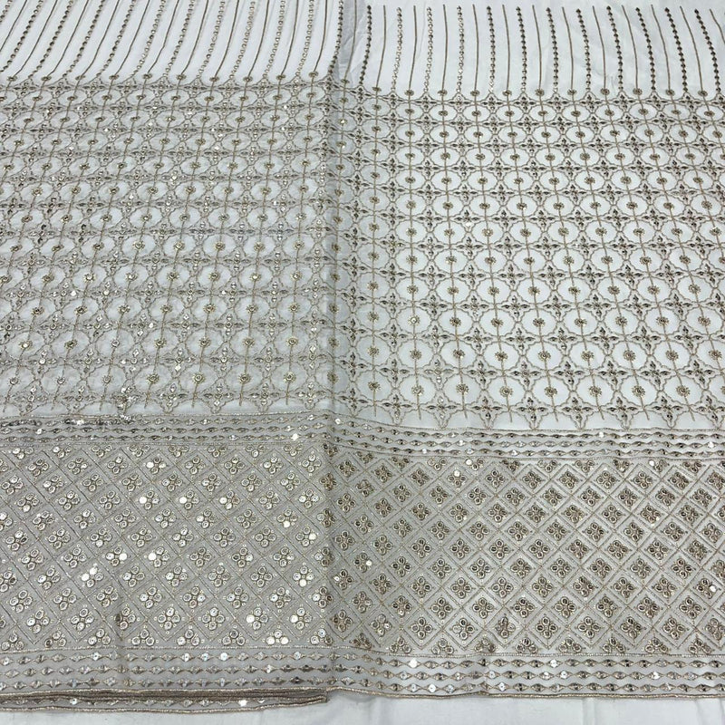 Pure Georgette 54 & 43 inches and Net 44 inches Embroidery Combinations