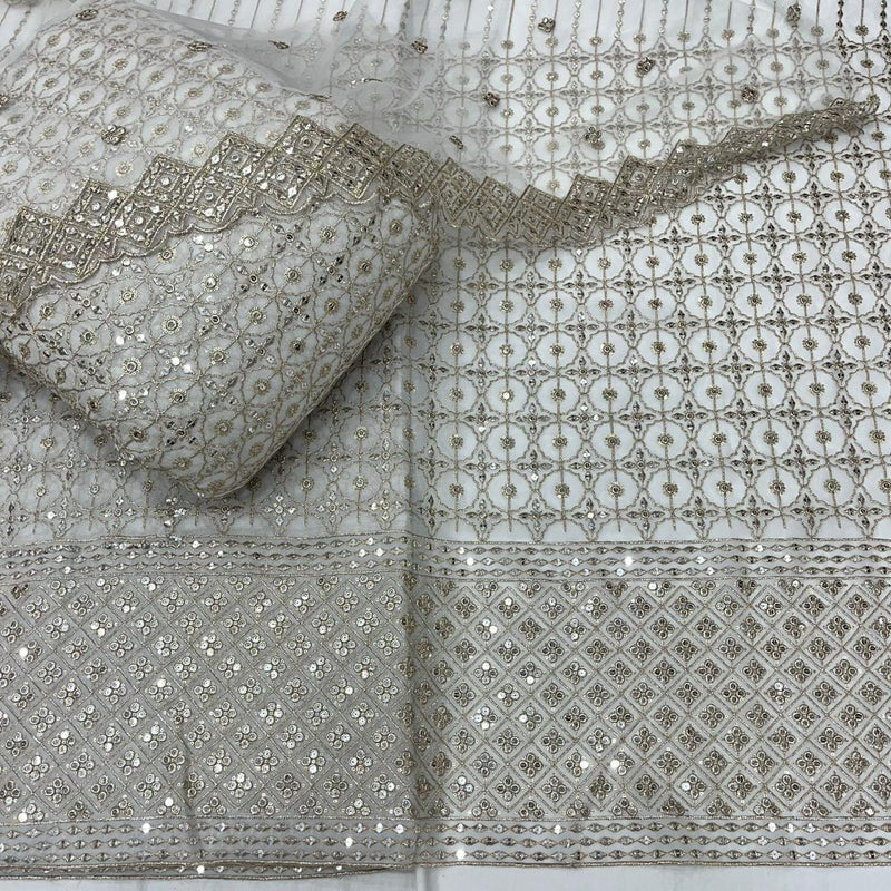 Pure Georgette 54 & 43 inches and Net 44 inches Embroidery Combinations