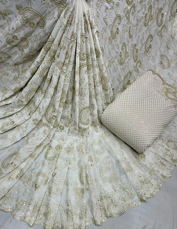 Pure georgette embroidery