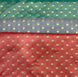 Handloom Paudhi Pure Zari Booti Banarsi Fabric