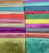 Handloom Paudhi Pure Zari Booti Banarsi Fabric