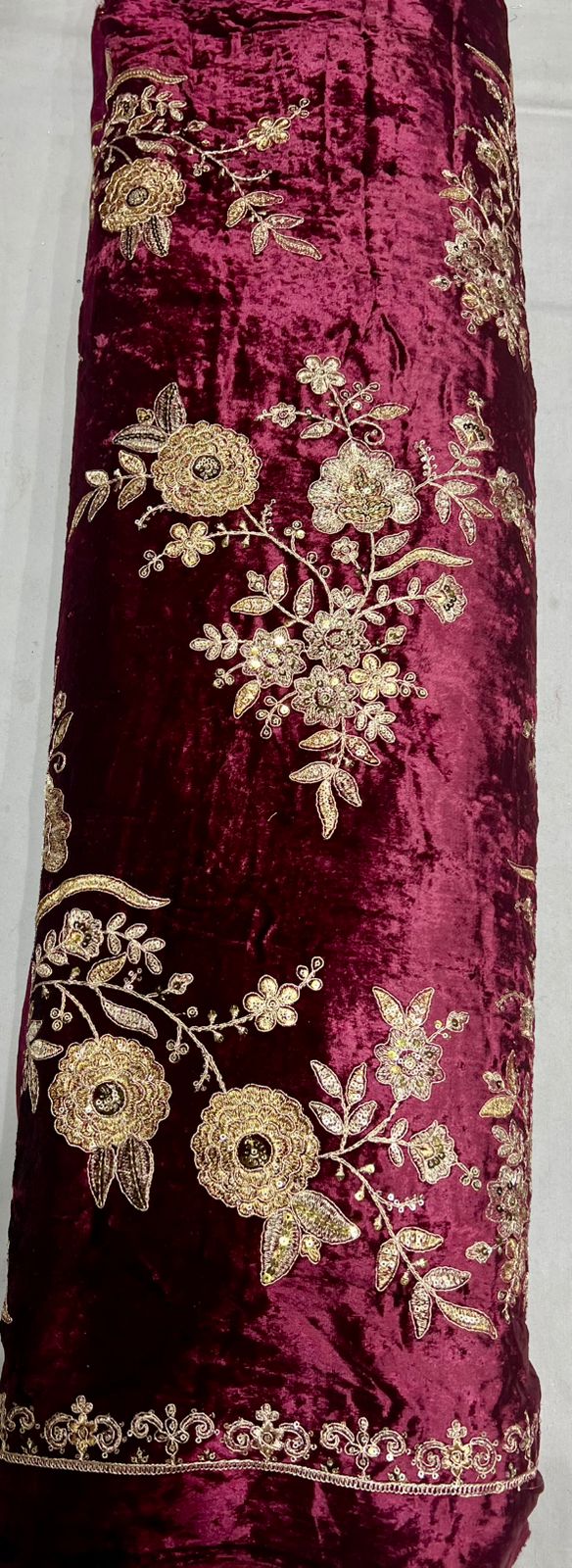 Pure Mukhmul Velvet Embroidery