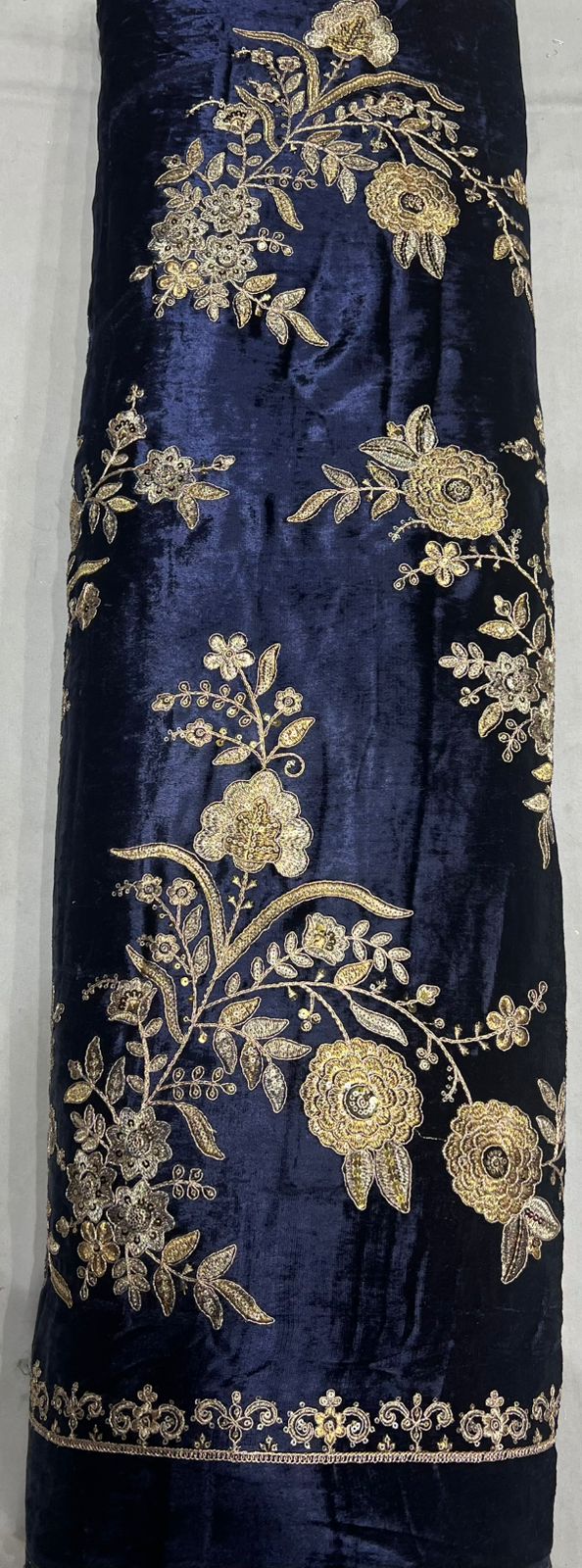 Pure Mukhmul Velvet Embroidery