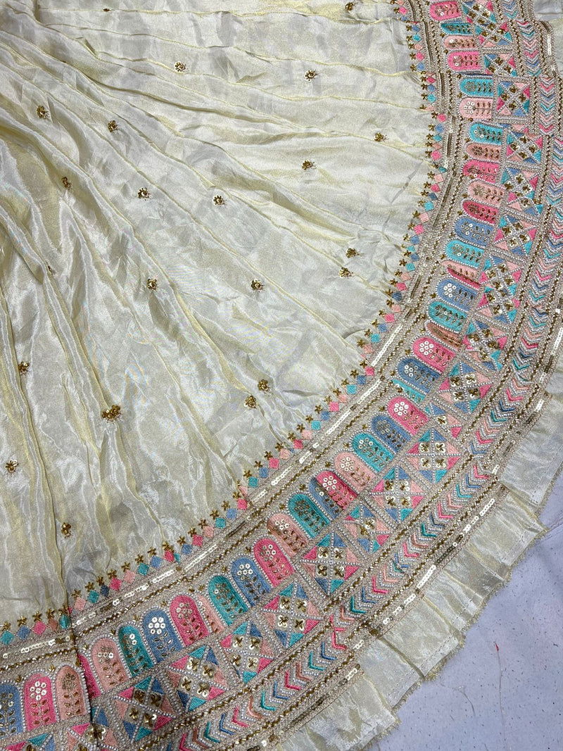 Multi Cutdana Border Embroidery