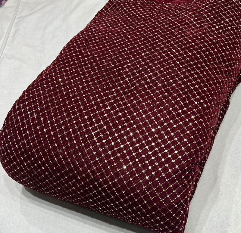 Velvet Checks Embroidery