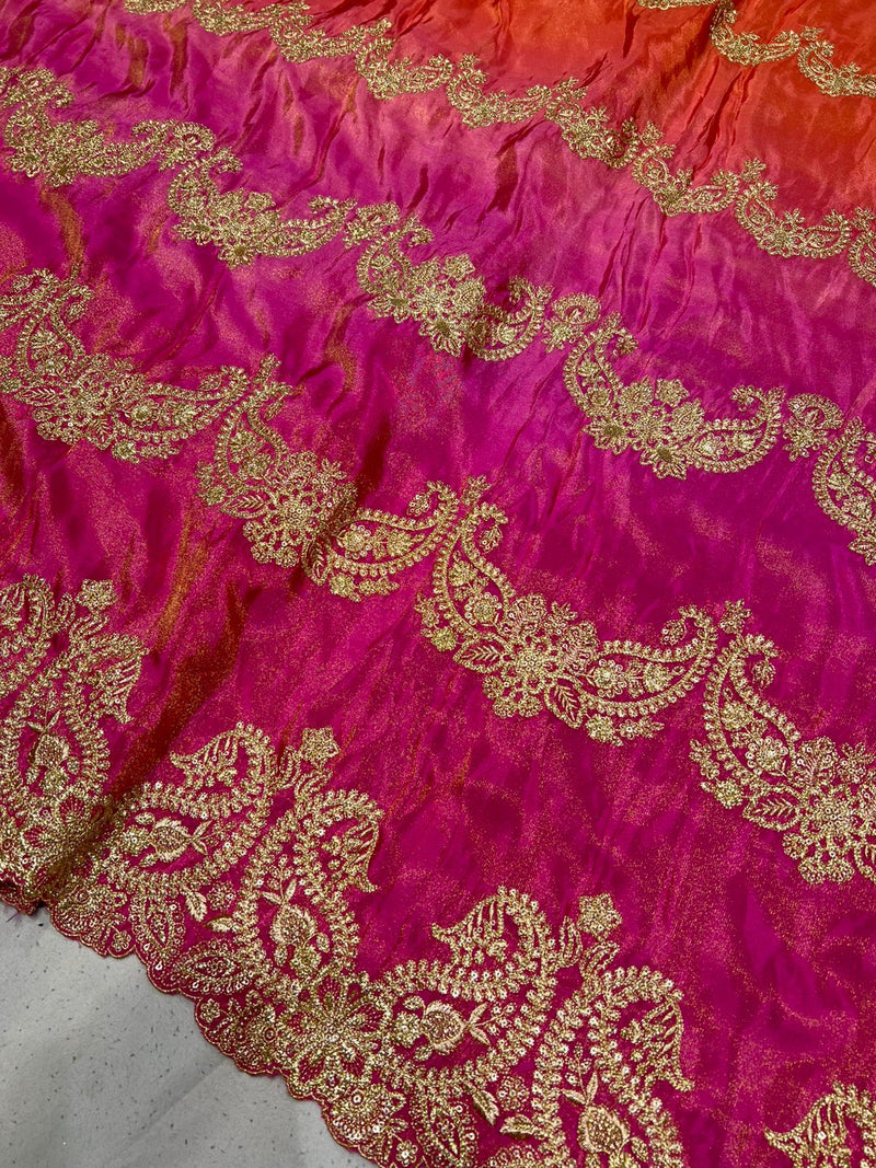 Tissue Tilla Zari Work Embroidery