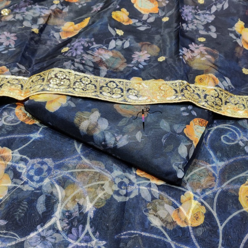 Organza Print , Width : 44"