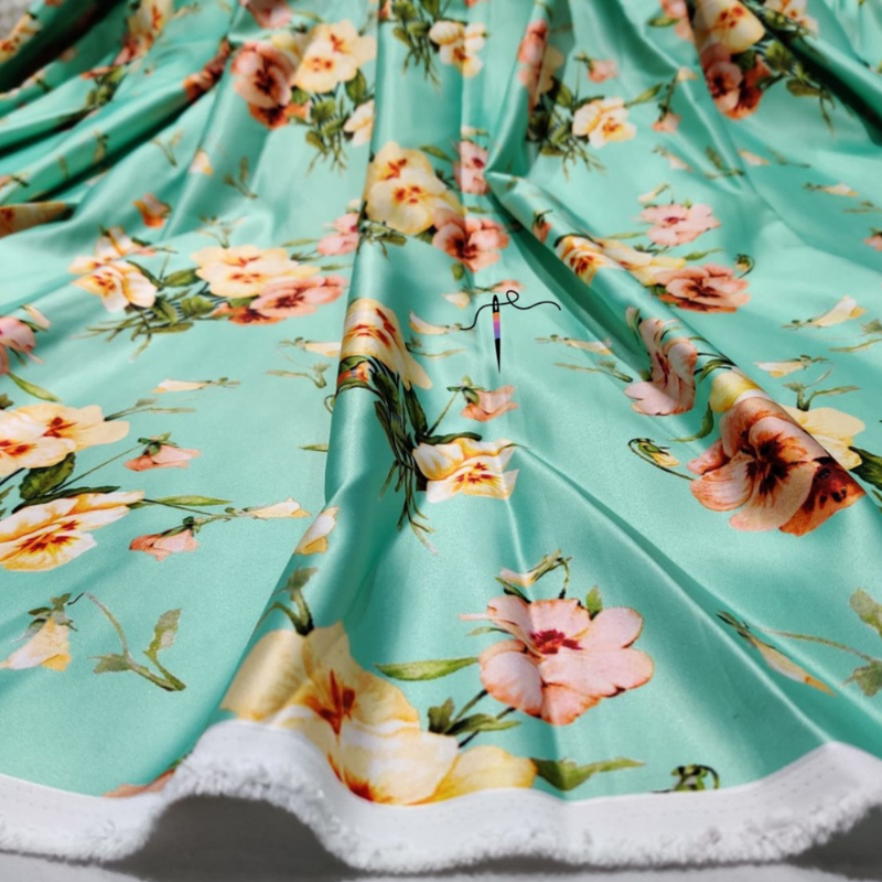 Heavy Duchess Satin Prints , Width : 58"