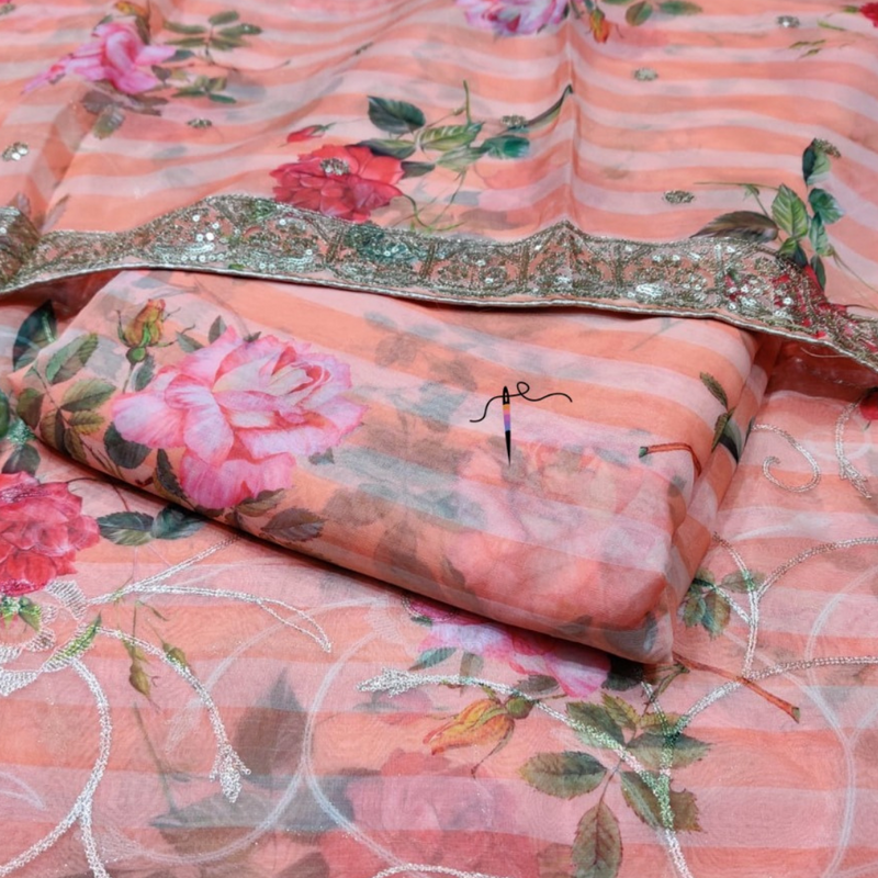 Organza Print , Width : 44"