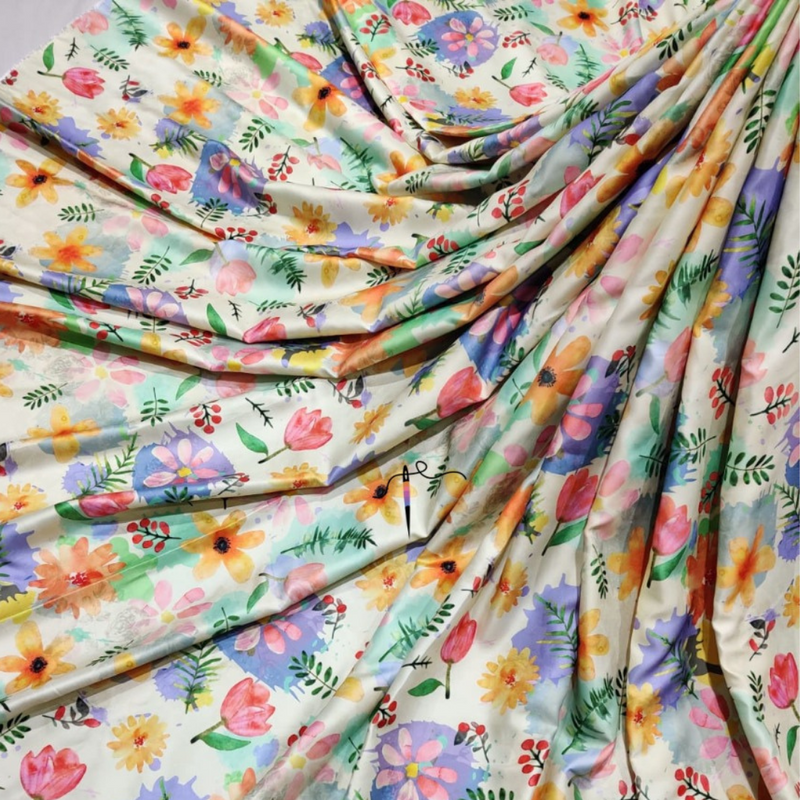 Heavy Duchess Satin Prints , Width : 58"