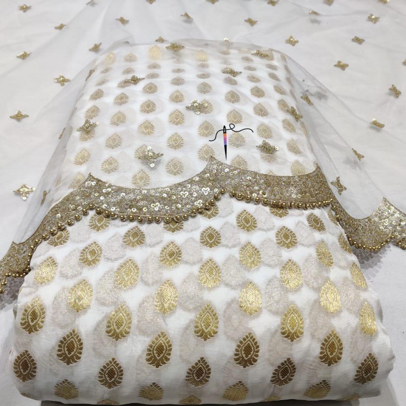 Khaddi Georgette, Pure Zari, Width : 44"