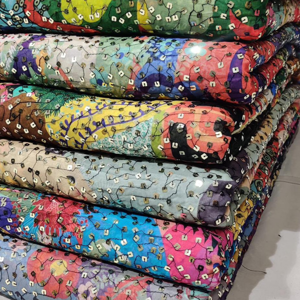 Pure Georgette Print & Embroideries