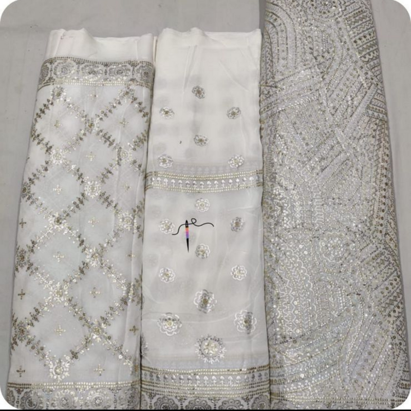 Pure Georgette Embroideries 54" & 44" and Double Panel 44" Combinations