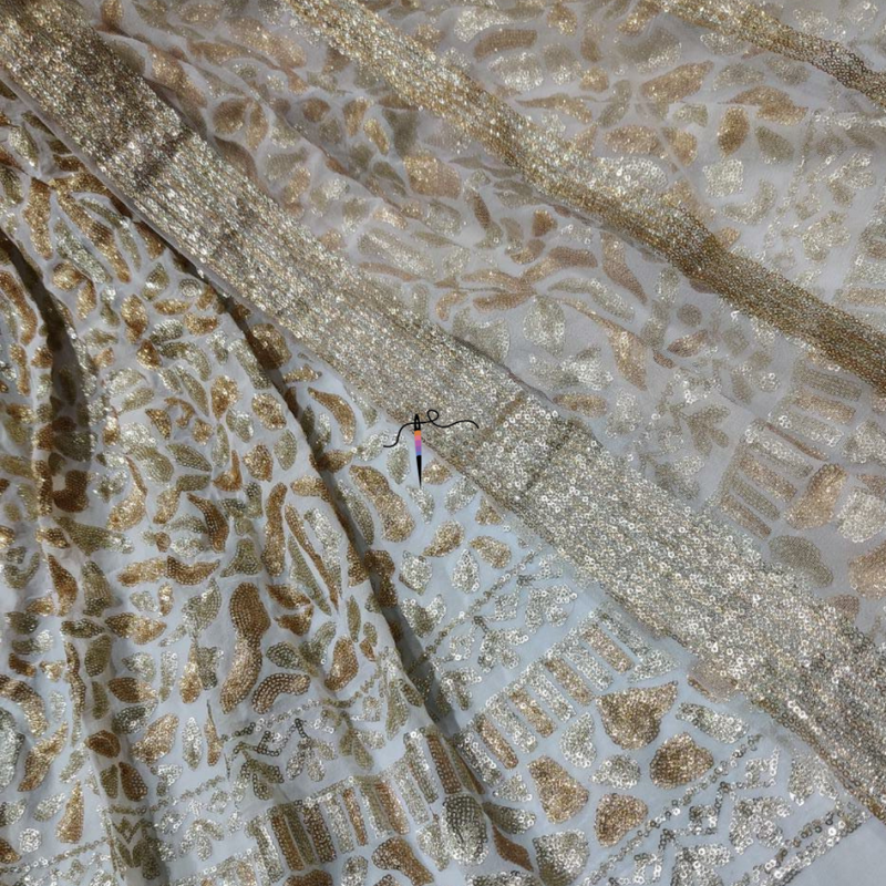 Pure Georgette, Sequin Concept , Width : 54" & 44"