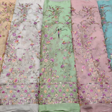 Pure Georgette, Embroided, Width : 54"