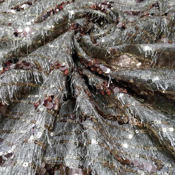 Sequin Tassles on fur nett, 58”