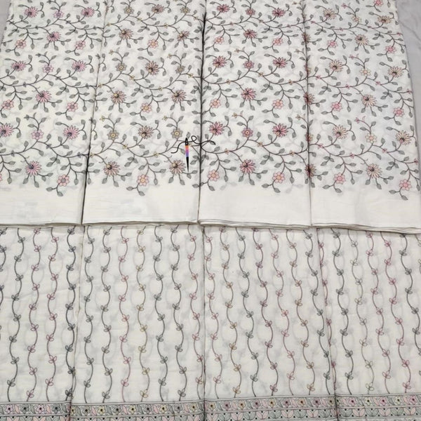 cotton 54” border concept embroideries combination  cotton 44” embroideries all over