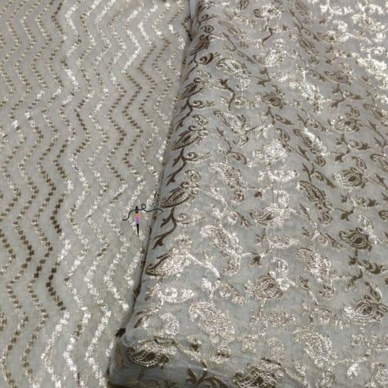 Pure Handloom with Gota Zari Weave, 44"