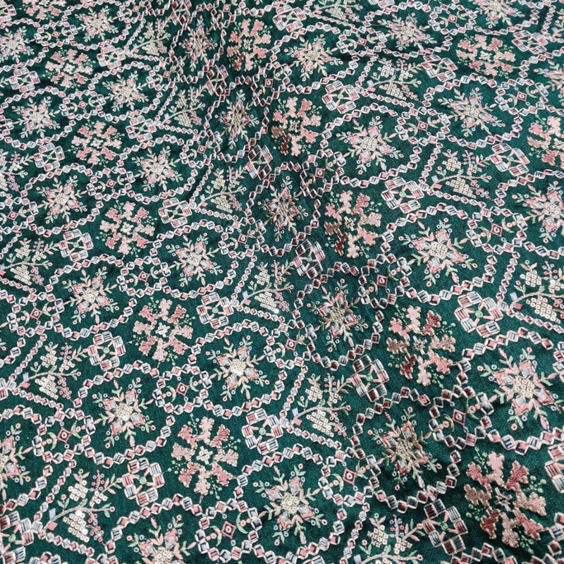 Soft Cobra Raw Silk Embroideries