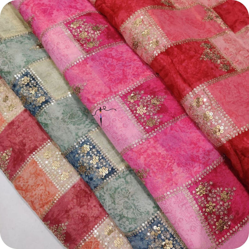 Pure georgette Embroideries 44"