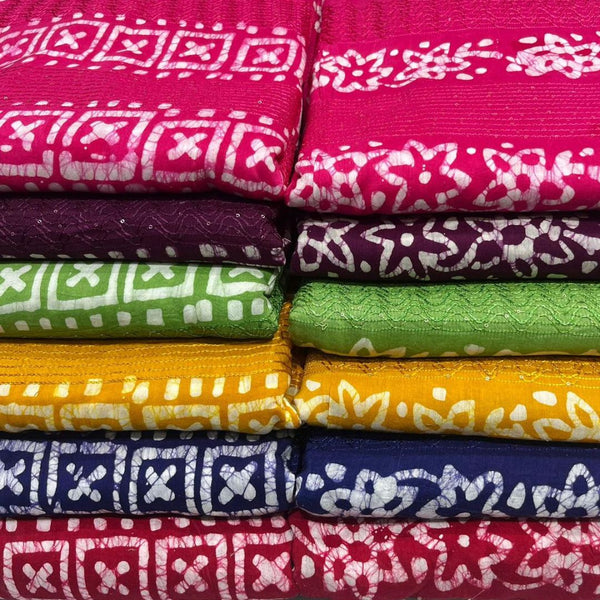 Pure Maslin Cotton Silk hand Print + Embroideries