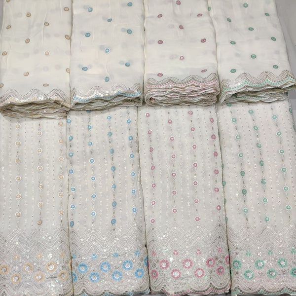 Pure Georgette Embroideries 54" & 44" Combinations