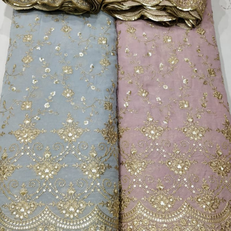 Pure Georgette Embroideries, Width - 54" & 44"