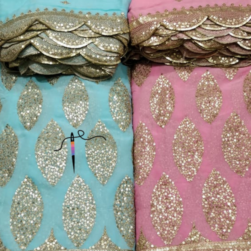 Pure Georgette Embroideries 54" & 44" Combinations