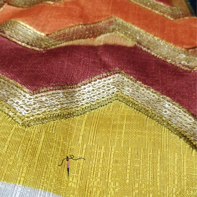 Soft Raw Silk Embroideries, Width 44"