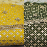 44” georgette and net embroideries combinations