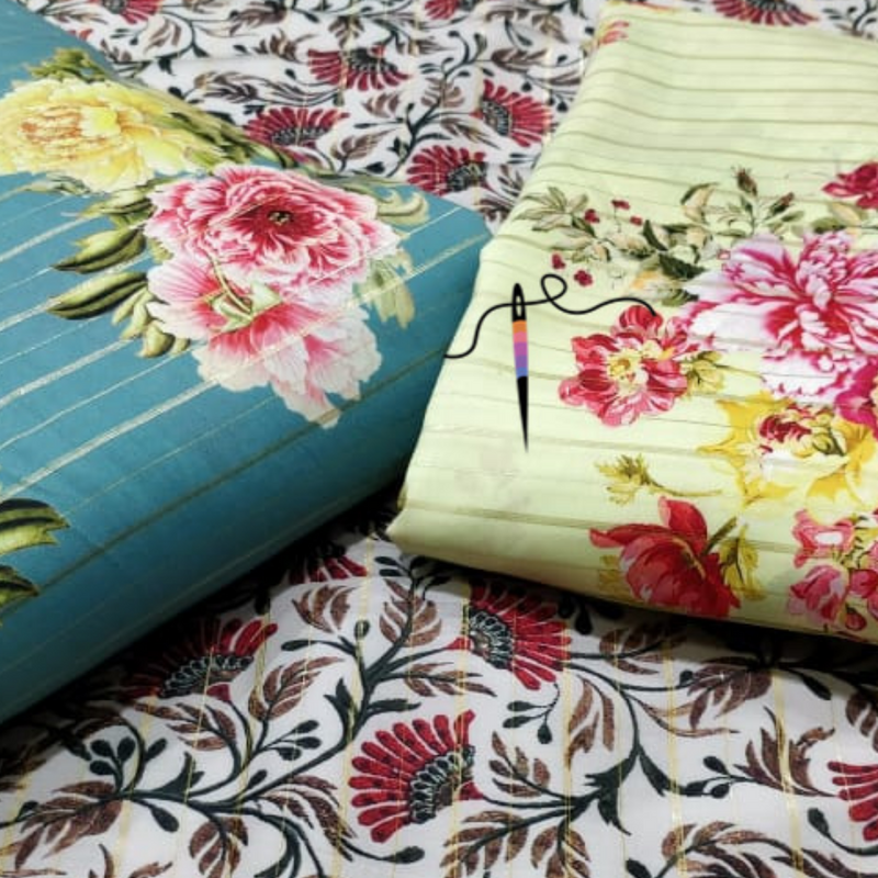 Semi Soft Cotton Silk Prints, Width 44"