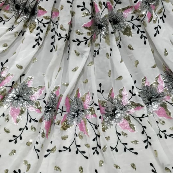 Pure Georgette Embroideries, Width-54"