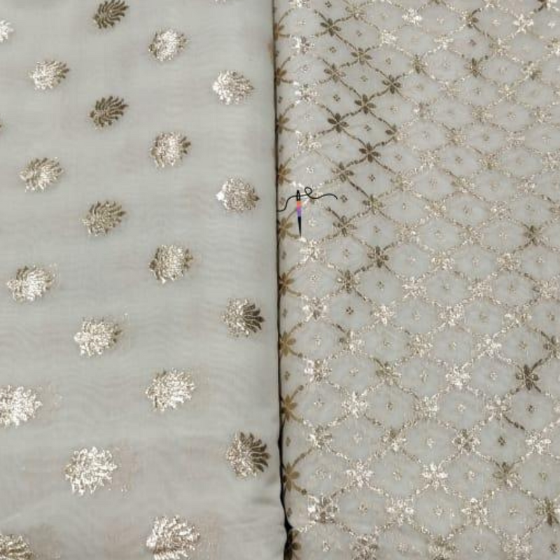 Pure Handloom with Gota Zari Weave, 44"