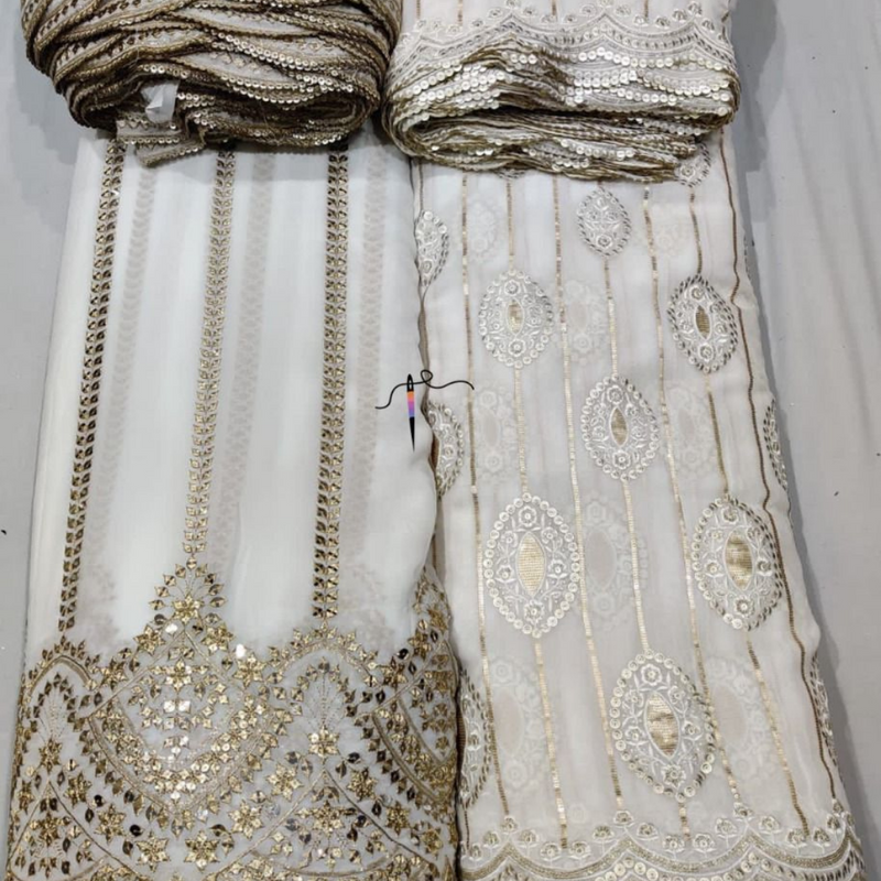 54" and 44" Pure Georgette Embroideries Combinations