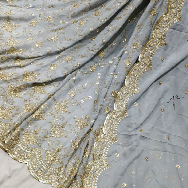 Pure Georgette Embroideries, Width - 54" & 44"