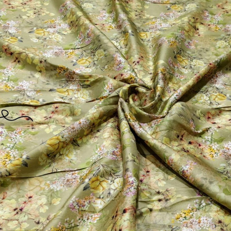 Soft & Pure Silk Slub Prints, Width 44"