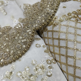 Pure Georgette & Nett Embroideries Combination