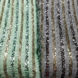 Sequin Tassels on fur Nett, Width 58"