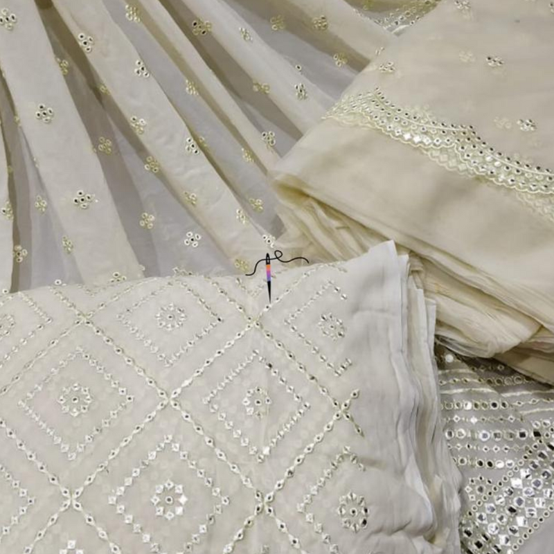 Nett 44" & Pure Georgette 44" Embroideries Combinations