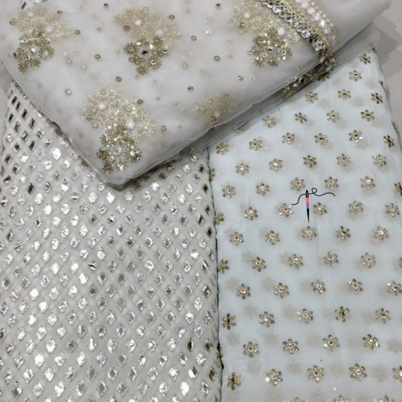 Pure Georgette & Nett Embroideries Combinations