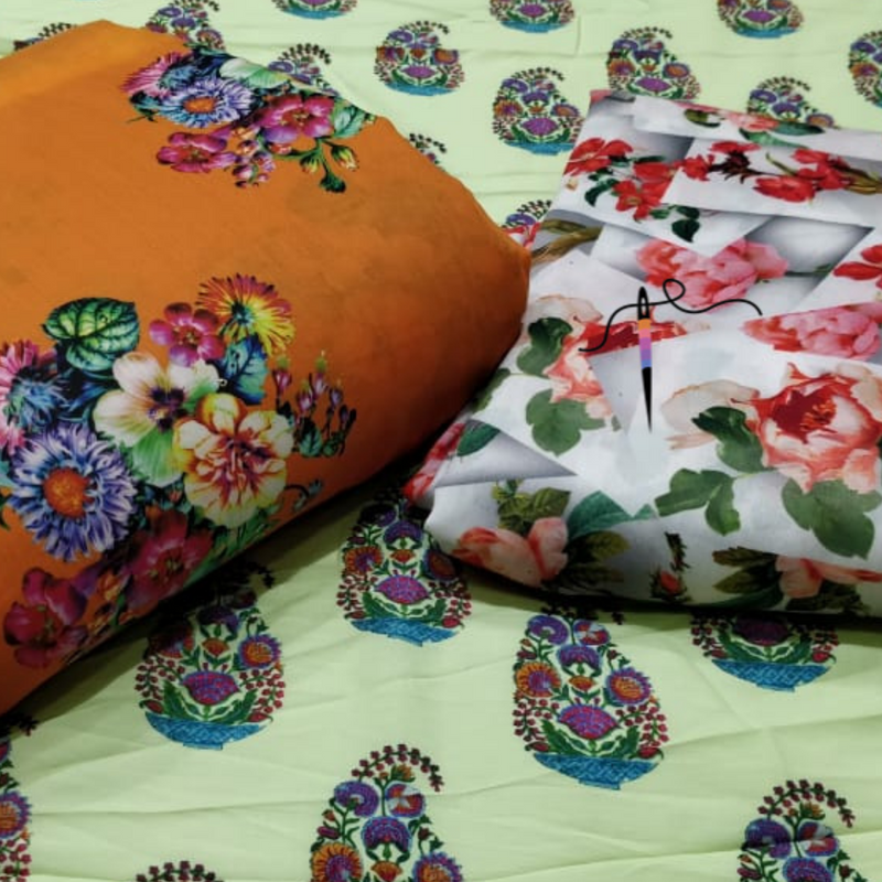 Semi Soft Cotton Silk Prints, Width 44"