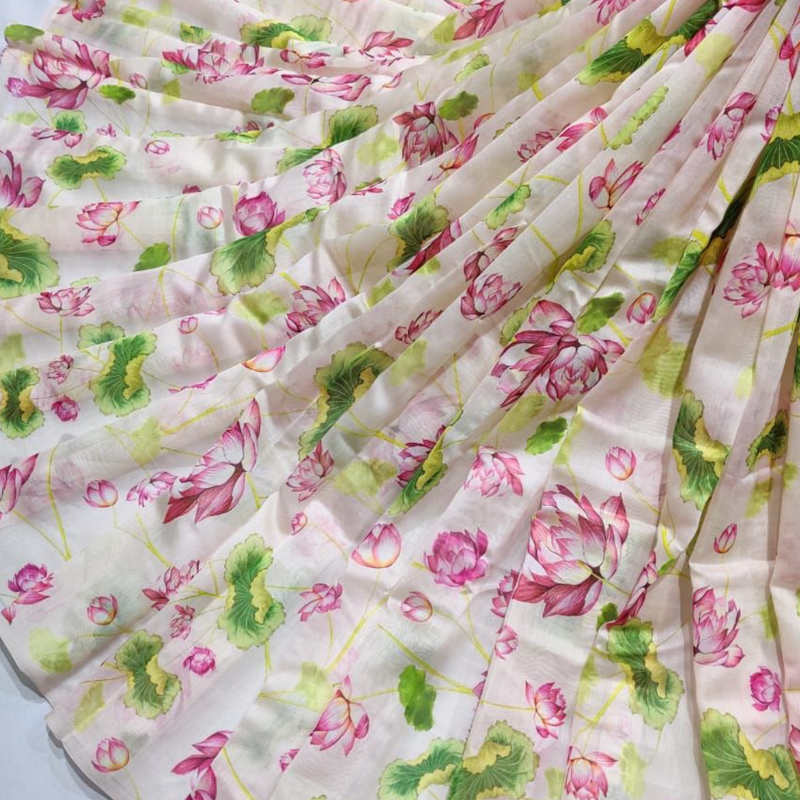 Pure Chanderi Silk , Width : 44"