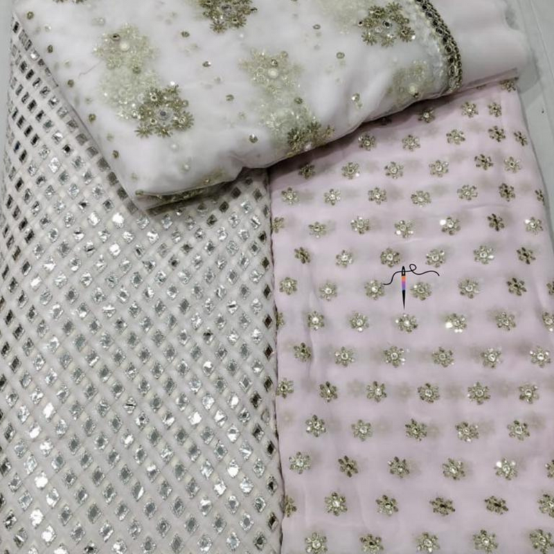 Pure Georgette & Nett Embroideries Combinations