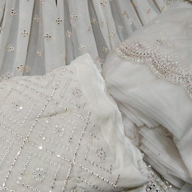 Nett 44" & Pure Georgette 44" Embroideries Combinations