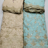 Pure Georgette Embroideries, Width - 54" & 44"