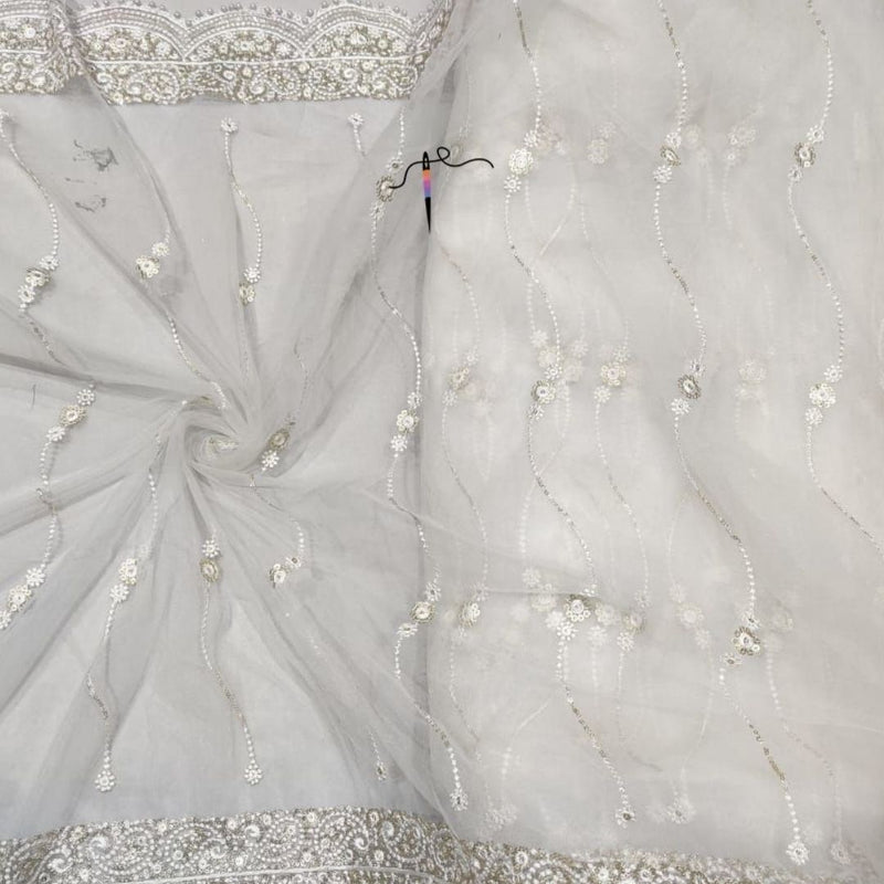 54” georgette and 44” nett embroideries combinations