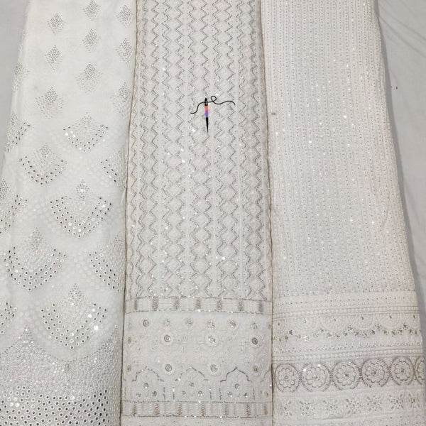 54” georgette and 44” nett embroideries combinations