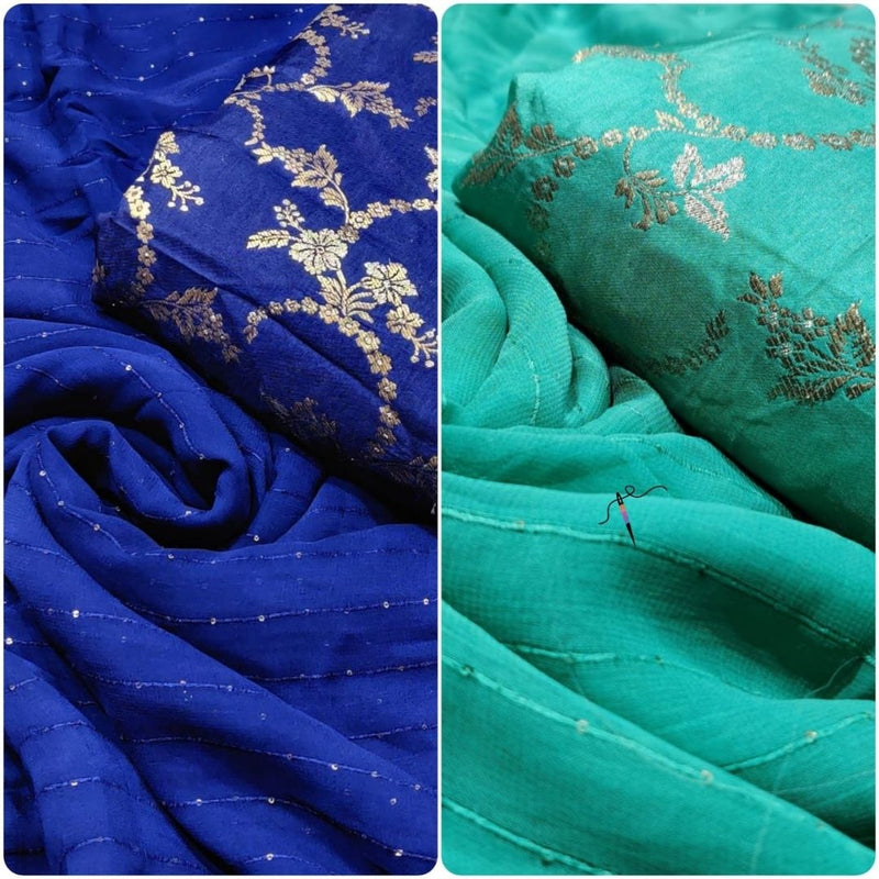 Pure Silk Weaves and Pure Georgette Embroideries 44" Combinations