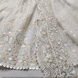 54” georgette and 44” nett embroideries combinations